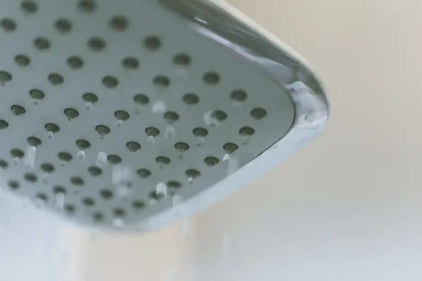 low water pressure problem closeup at shower head