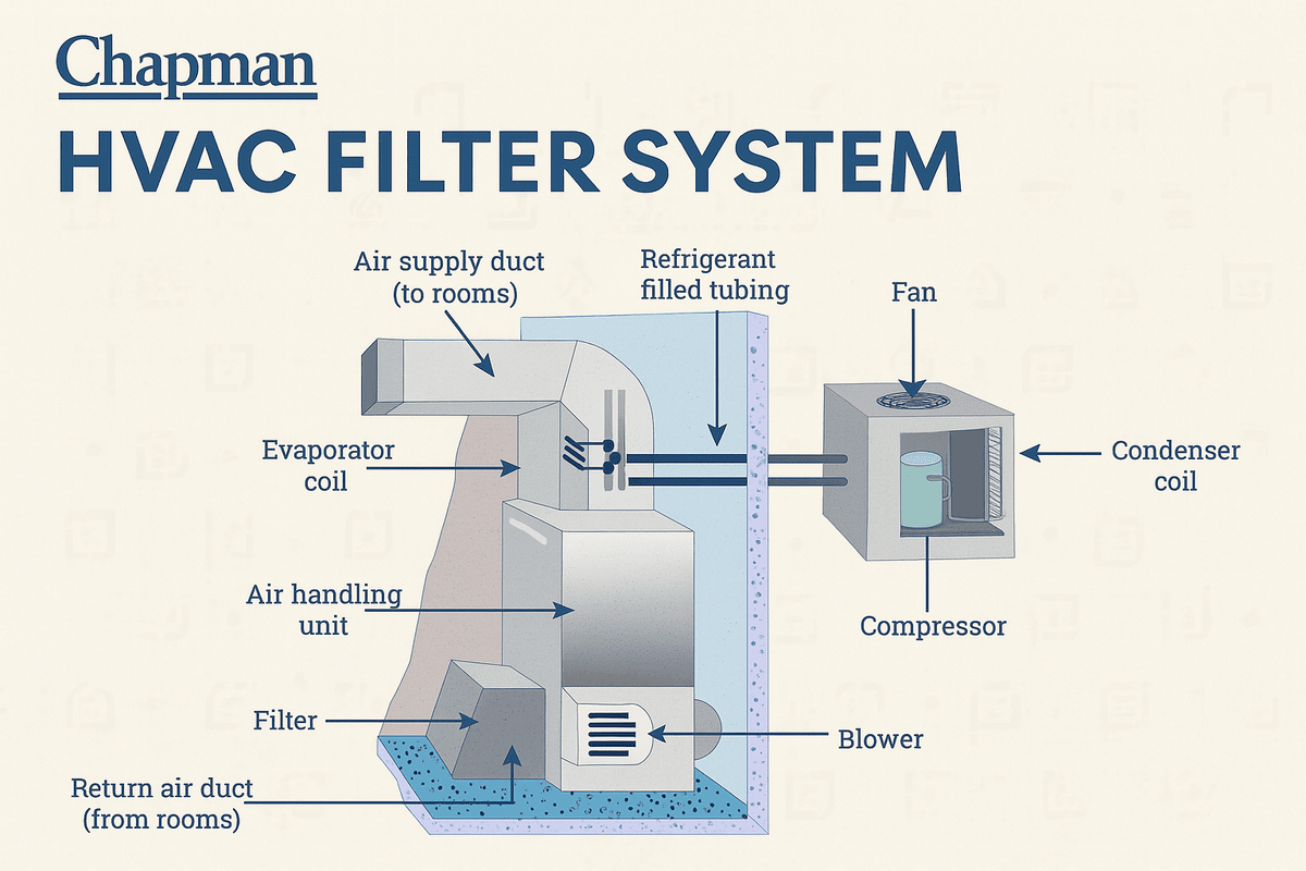 HVAC air filtration system diagram chapman
